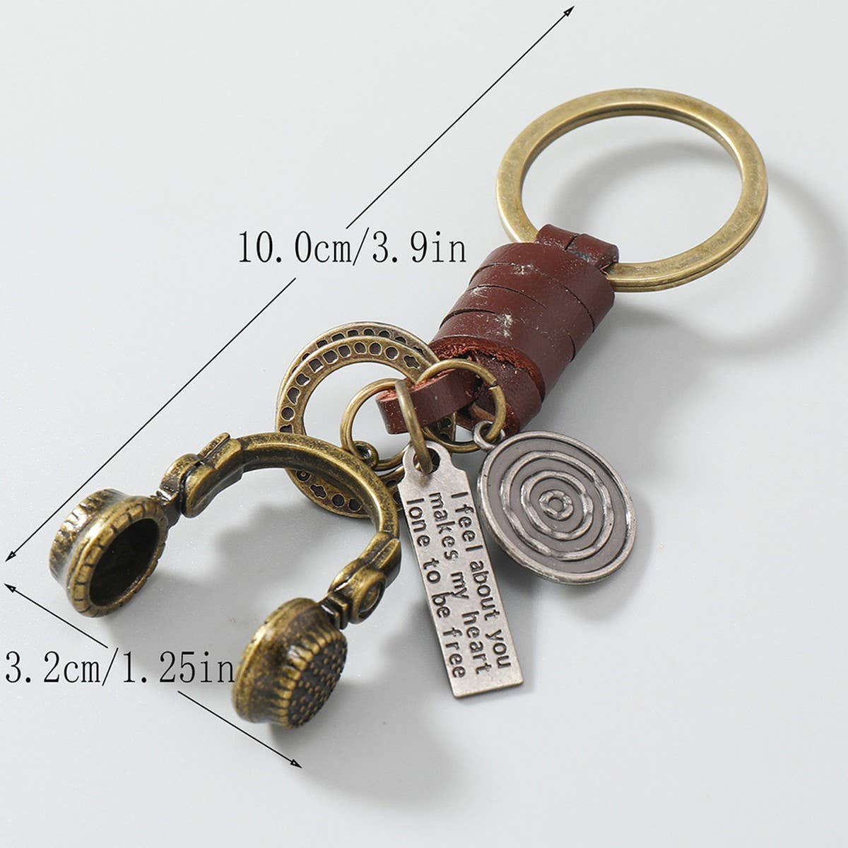 HAND WOVEN VINTAGE COWHIDE KEYCHAIN_CWMM4789
