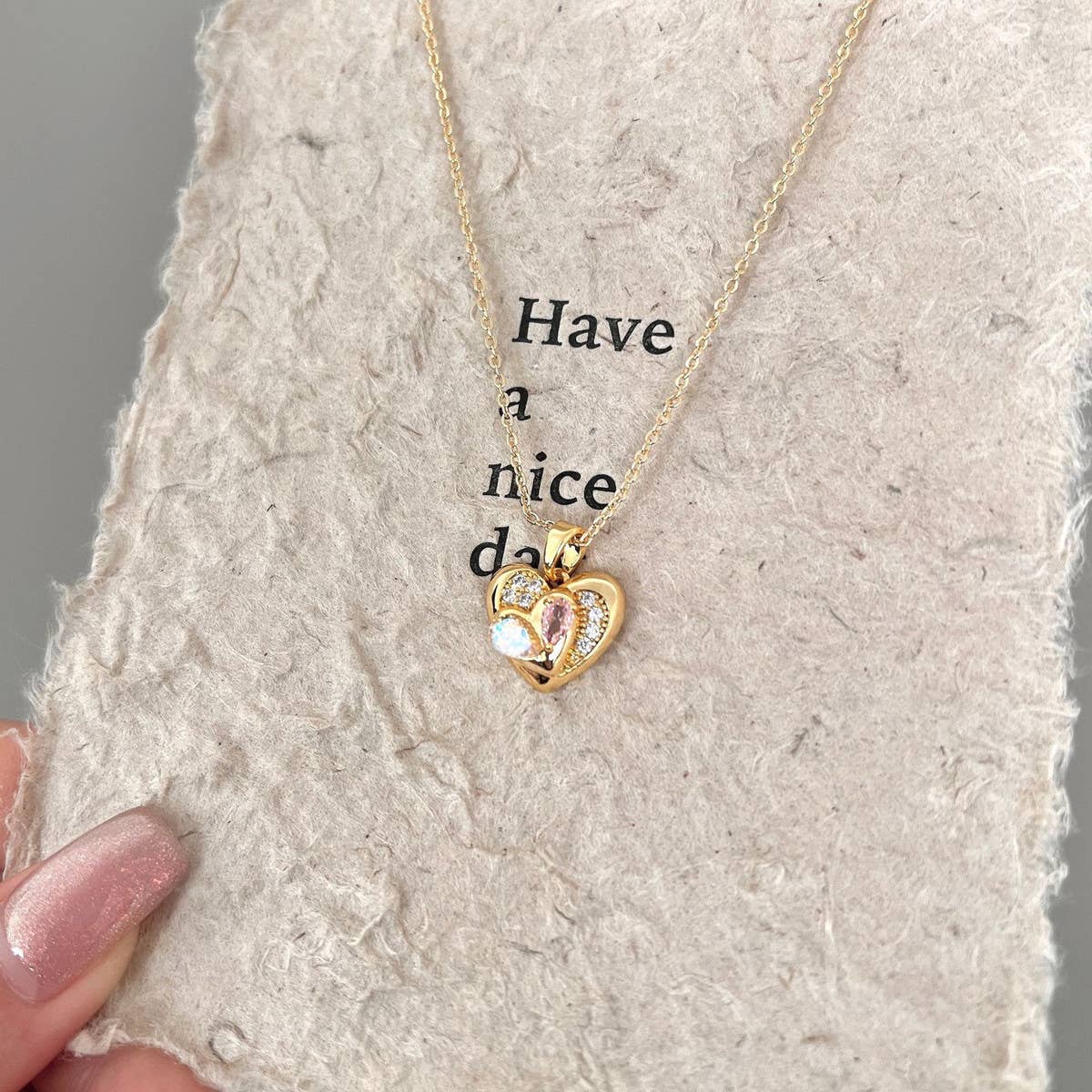 FASHIONABLE MERMAID DOUBLE LOVE NECKLACEP_CWAJE1261