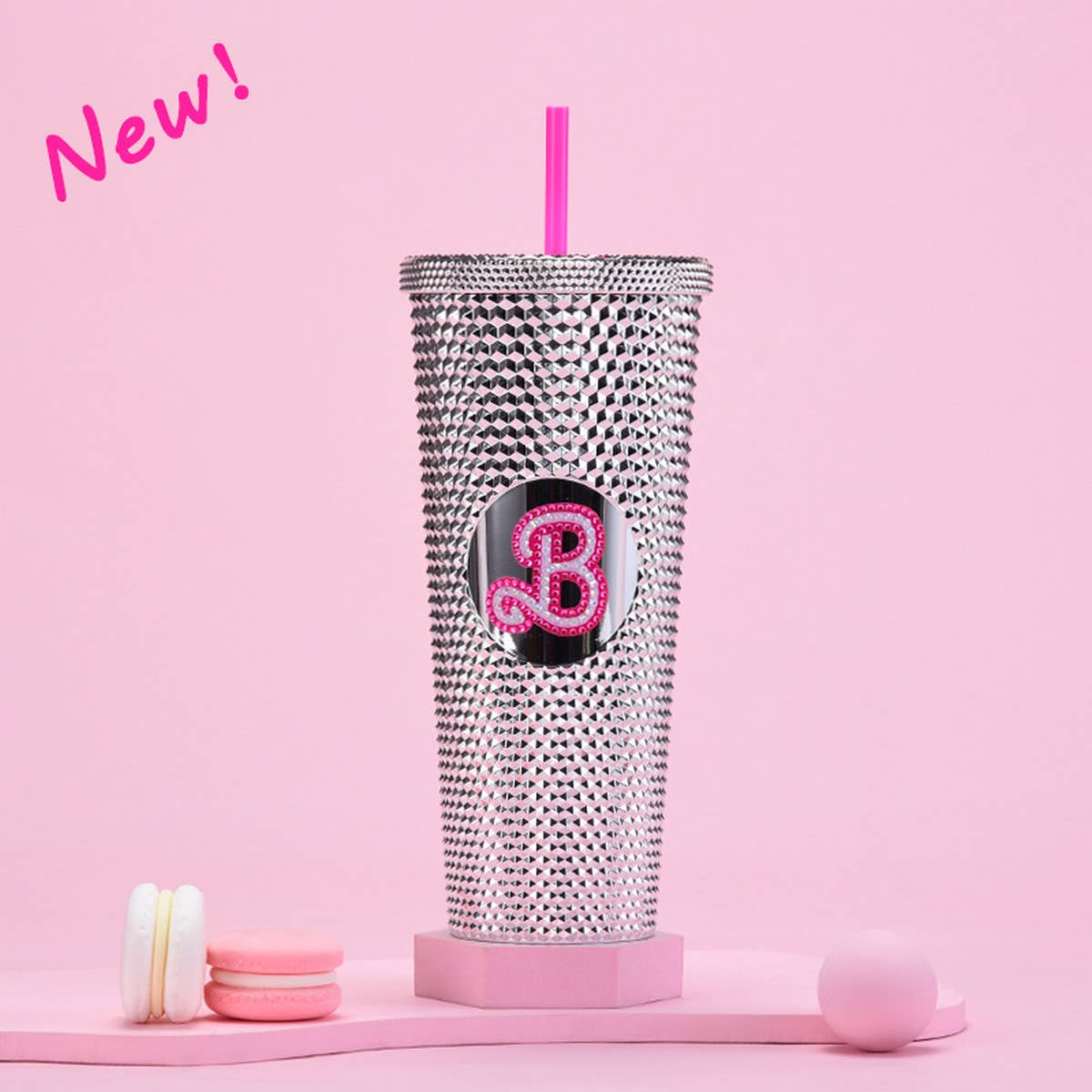 DOUBLE LAYER PORTABLE PLASTIC STRAW DIAMOND CUP_CWMM0978