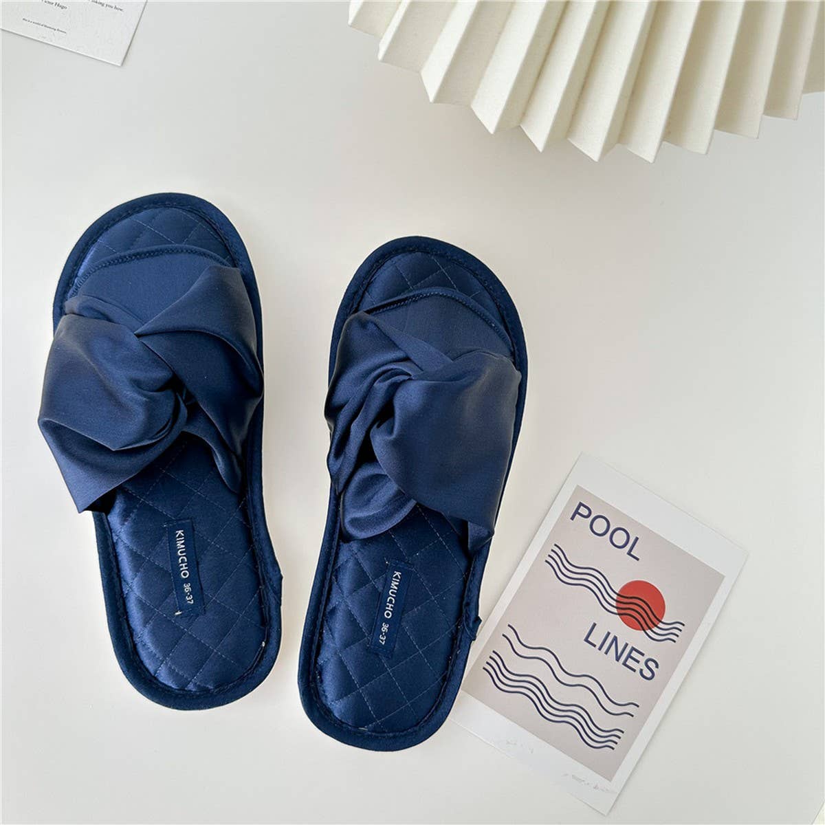 CROSS BOWKNOT FABRIC SLIPPERS INDOOR SLIPPERS_CWMM2976