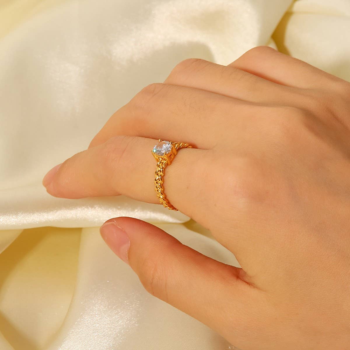 Zircon Inlay Rings Adjustable Titani Steel Rings_Cwaje1238