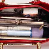 FASHIONABLE EVENING GLOSSY PATENT LEATHER TOTE_CWAB2635