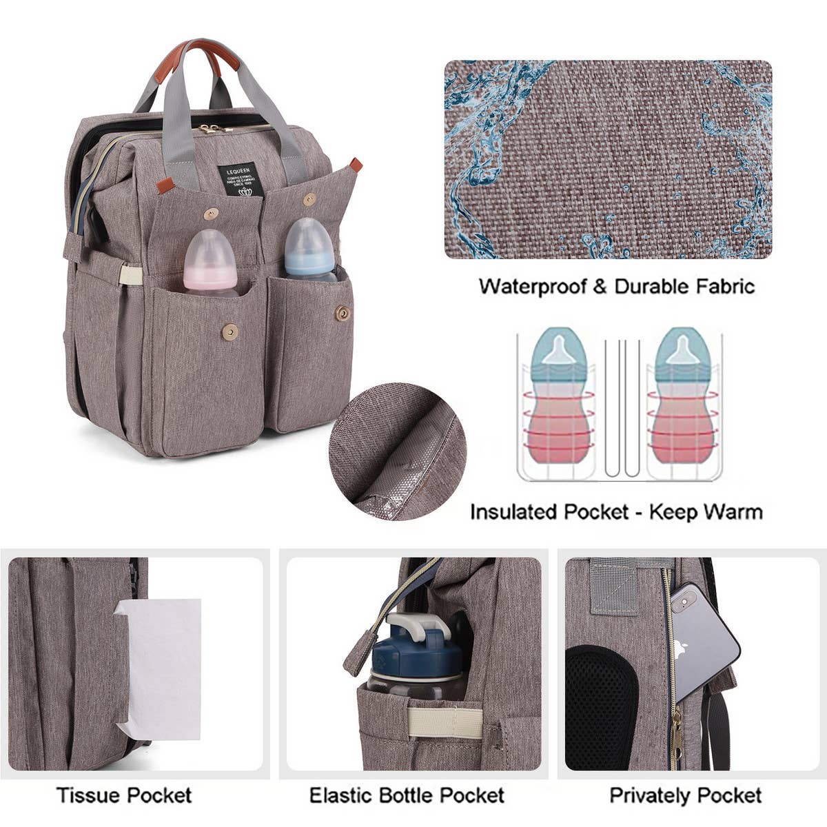 PORTABLE FOLDING BACKPACK MOTHER AND BABY BAG_CWAB2239