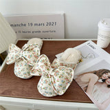 Womens Bowknot Floral Plush Home Slippers_Cwmm2980