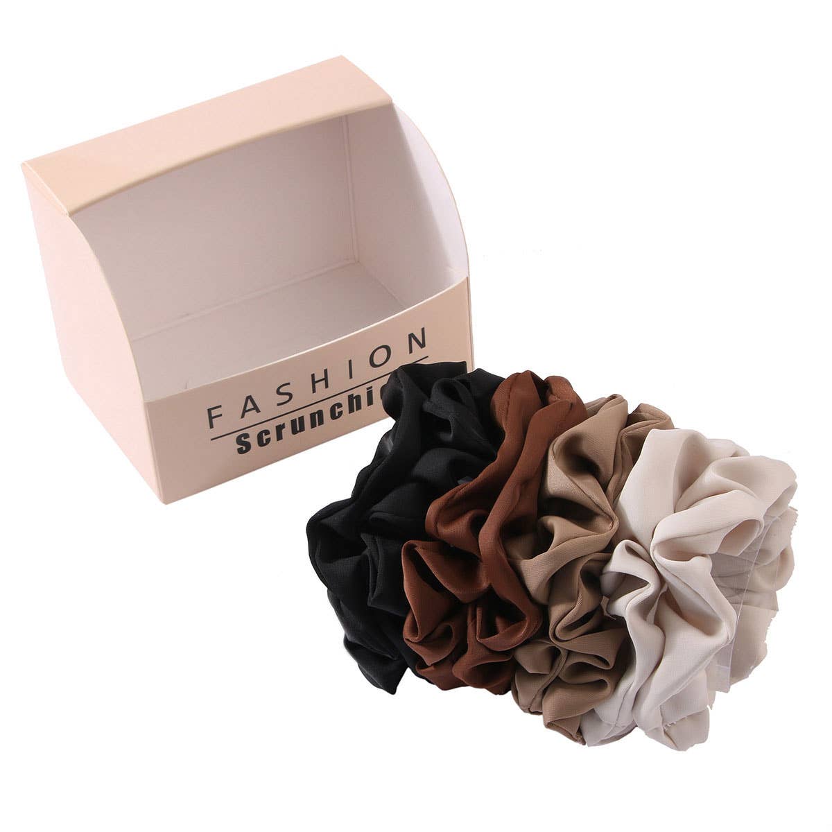 8PCS BOX SATIN SCRUNCHIES FOR FALL HAIR ACCESSORIE_CWAHA0405