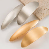 BRUSHED METAL OVAL SPRING HAIR CLIP ELEGANT LOOK_CWAHA6176