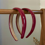 PATENT LEATHER BURGUNDY LEATHER HEADBAND_CWAHA3972