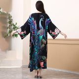 PEACOCK FLORAL PRINT BEACH COVER UP FOR BIKINI_CWMM6304