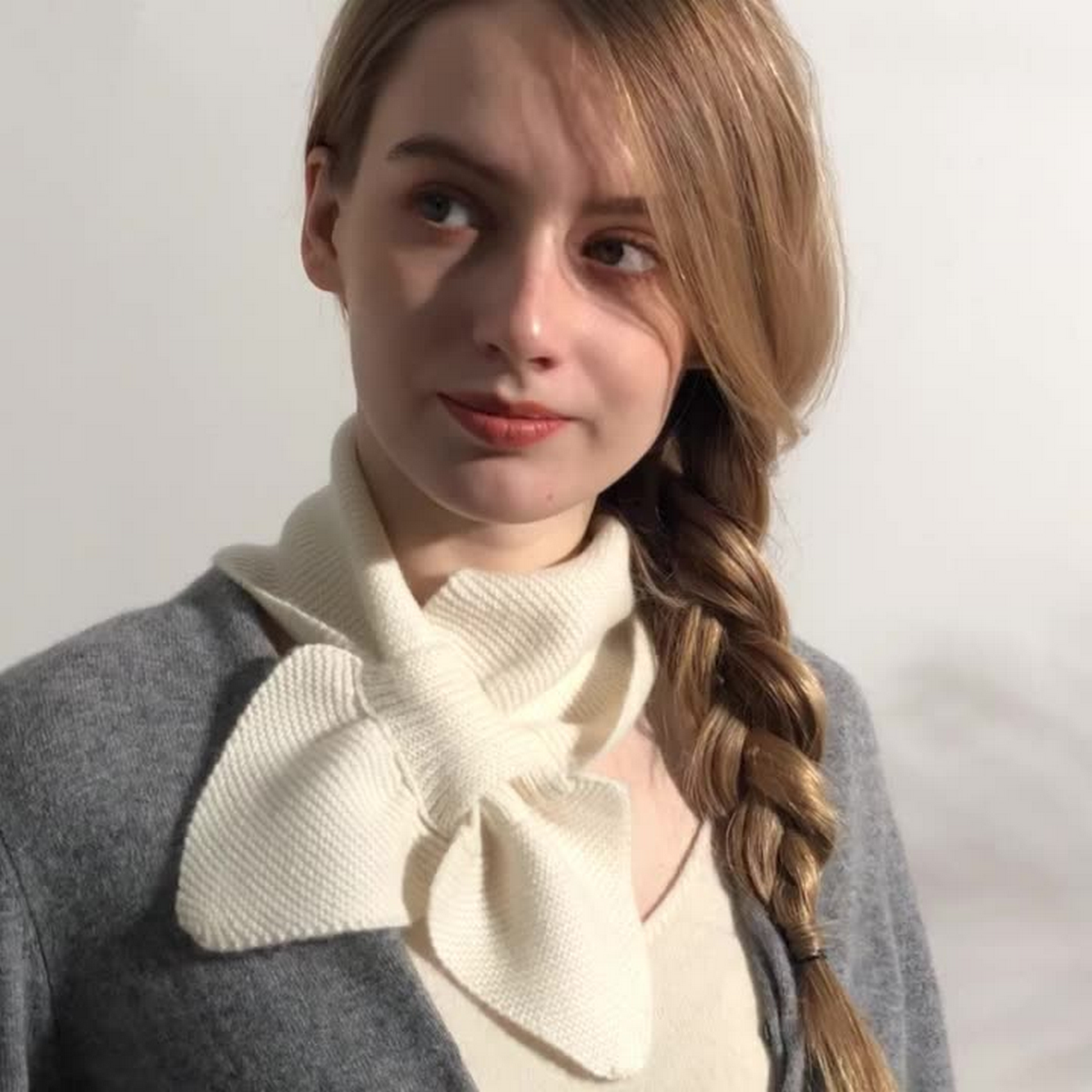 CHILD ADULT SCARF SOFT CASHMERE KNIT WRAP_CWASC2705