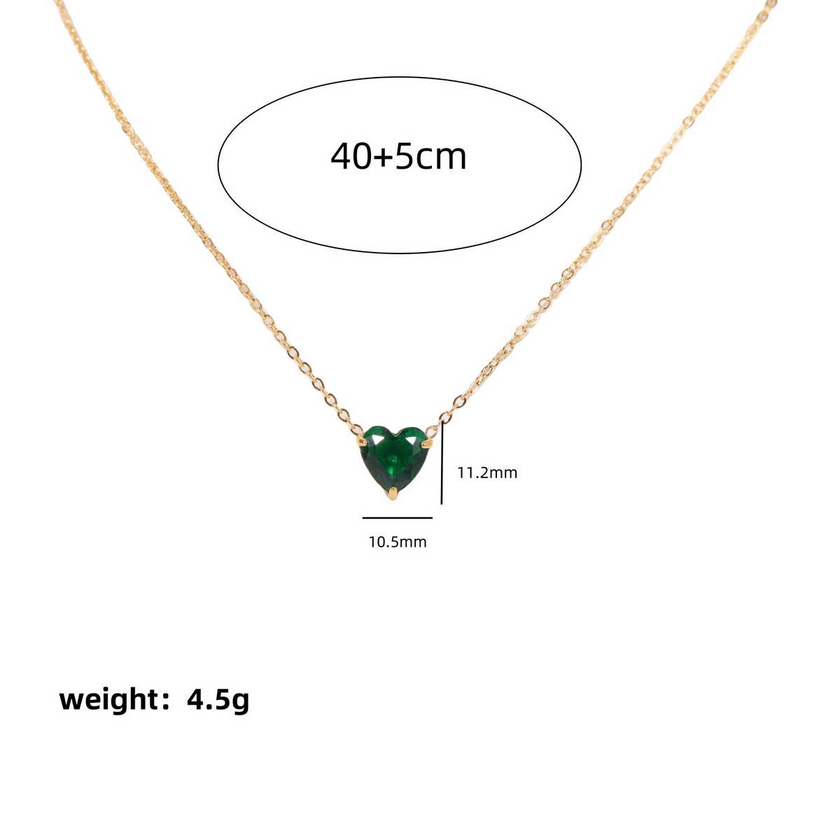 STAINLESS STEEL BIRTHSTONE HEART NECKLACE_CWMM5667