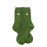 FRUIT EMBROIDERY PATTERN STOCKINGS CREW SOCKS_CWAH1116
