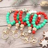 HOLIDAY SILICONE BEAD KEYCHAIN BRACELET GIFT_CWMM7011