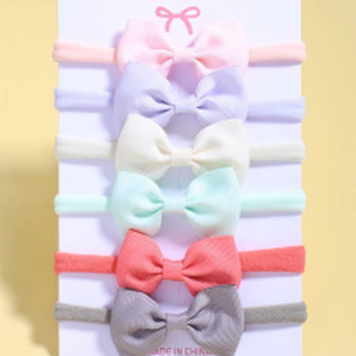 KIDS BOW HEADBAND SET ELASTIC NYLON NO MARKS_CWAHA6720