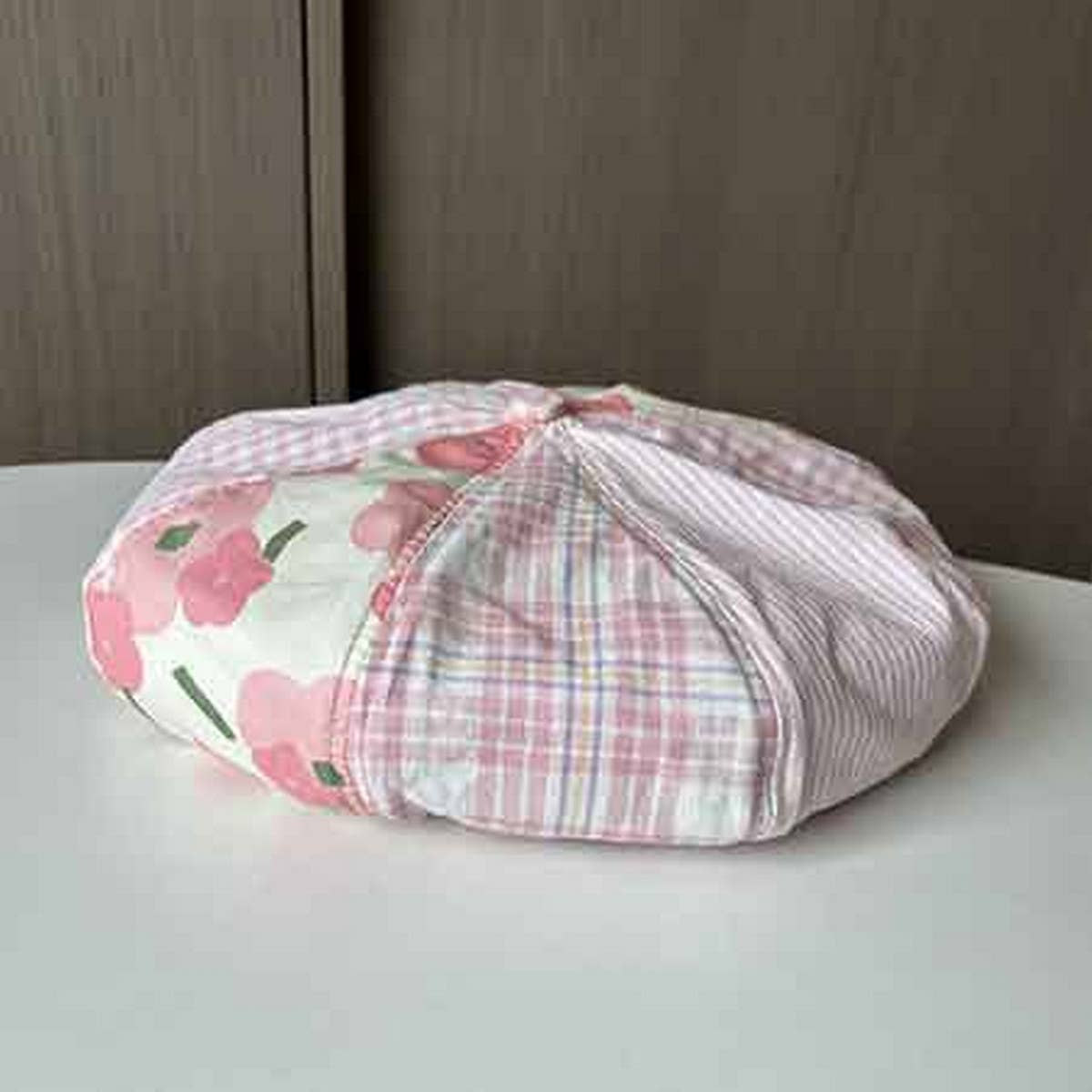 PINK SWEET SPLICING CLOUD BERET_CWAB2904