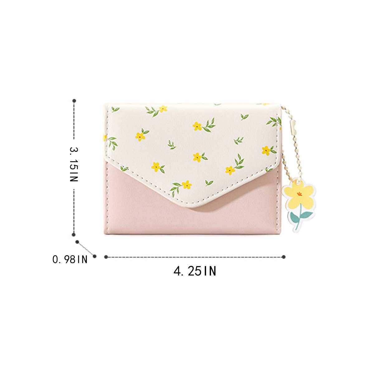 SMALL FRESH FLORAL TRI FOLD THIN SHORT WALLET_CWAB2547