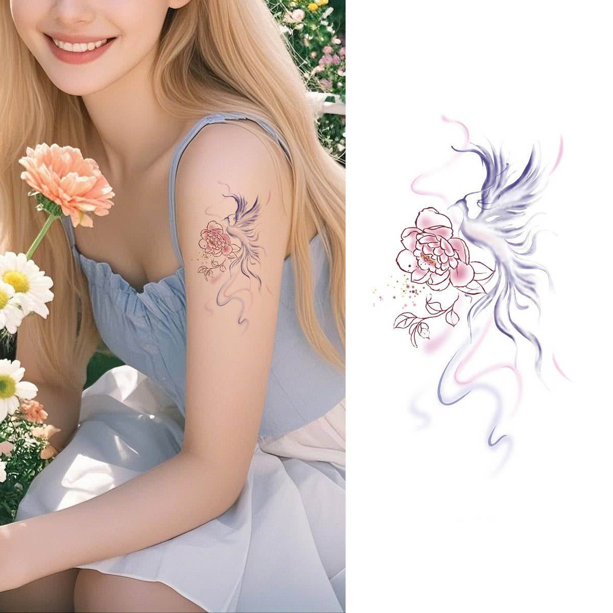 ELEGANT FLORAL ARM TATTOOS WATERPROOF LONG LASTING_CWMM8263