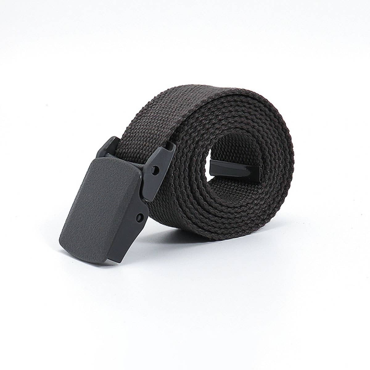 SOLID COLOR WOVEN CANVAS BELT WITH PLASTIC BUCKLE_CWABE0675