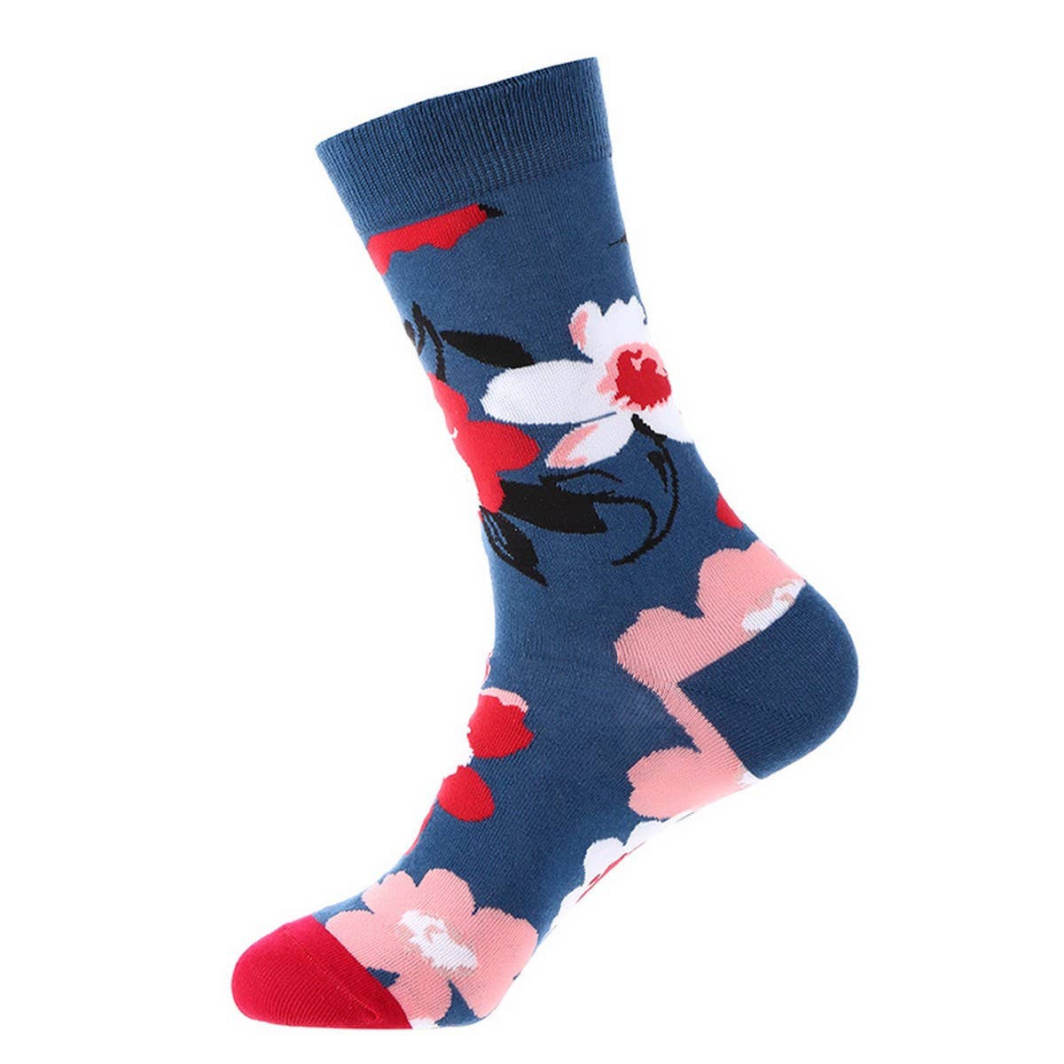 AUTUMN AND WINTER FLORAL MID CALF SOCKS_CWMS1005