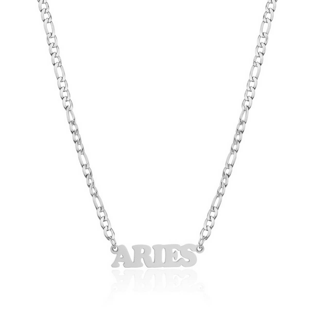 SIMPLE TWELVE ZODIAC STAINLESS STEEL GOLD NECKLACE_CWMM2726