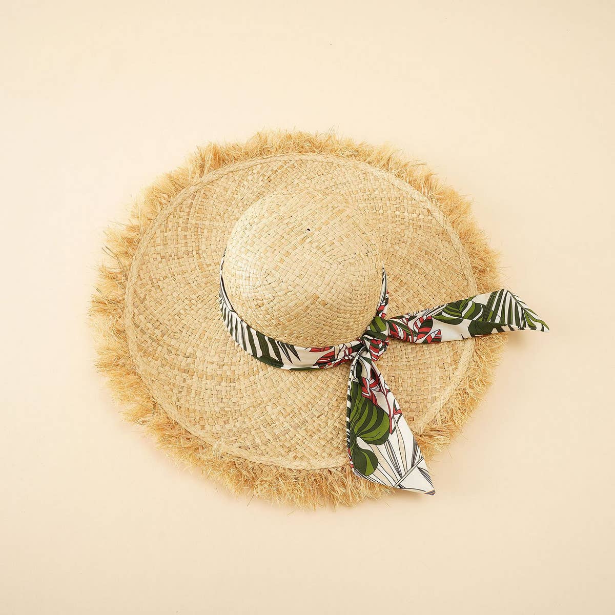 BOW LACE HOLLOW STRAW HAT_CWAH1430