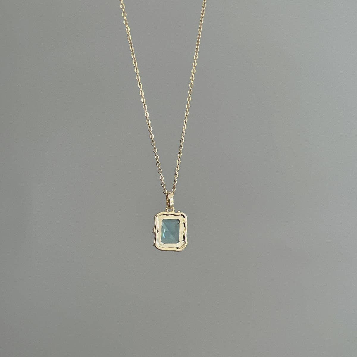 BLUE ZIRCON SQUARE STAR NECKLACE_CWAJE1254