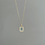 BLUE ZIRCON SQUARE STAR NECKLACE_CWAJE1254