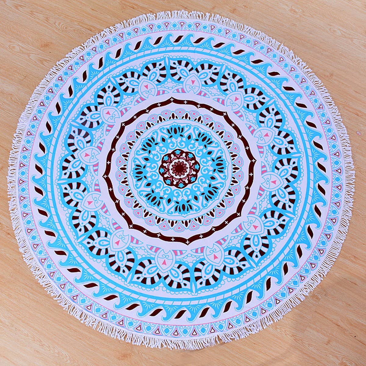 ROUND MICROFIBER TASSEL BEACH TOWEL BLANKET_CWMM7602
