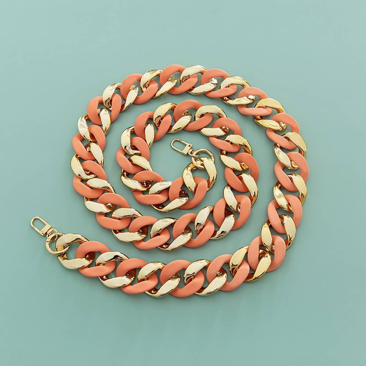 LARGE RESIN ACRYLIC BAG CHAIN WIDE STRAP_CWMM5065