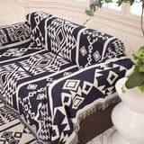 COTTON SOFA THROW BLANKET WITH GEOMETRIC PRINT_CWMM9645