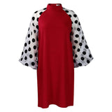 FASHION LOOSE MESH STITCHING LARGE SIZE DRESS_CWDSD6142