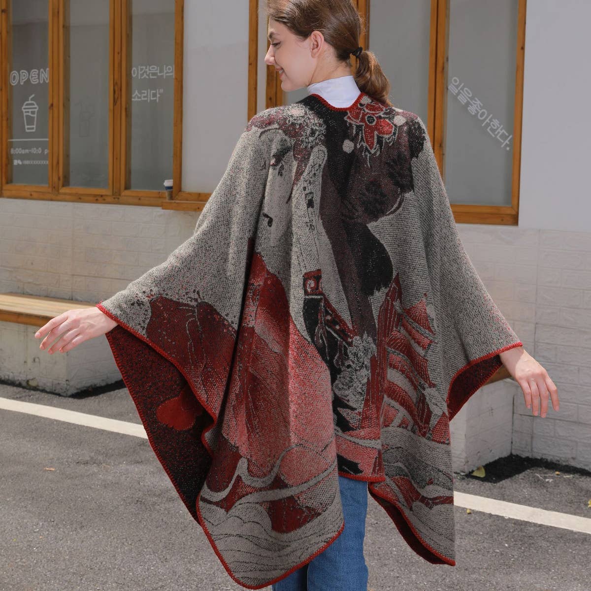CASUAL THICKENED JACQUARD SLIT SHAWL_CWASC0953