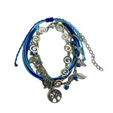 BOHO TASSEL ANKLET SET TREE OF LIFE LEAF CHARMS_CWMM6355