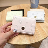 Cute Cat Embossed Mini Trifold Wallet For Students_Cwab06230