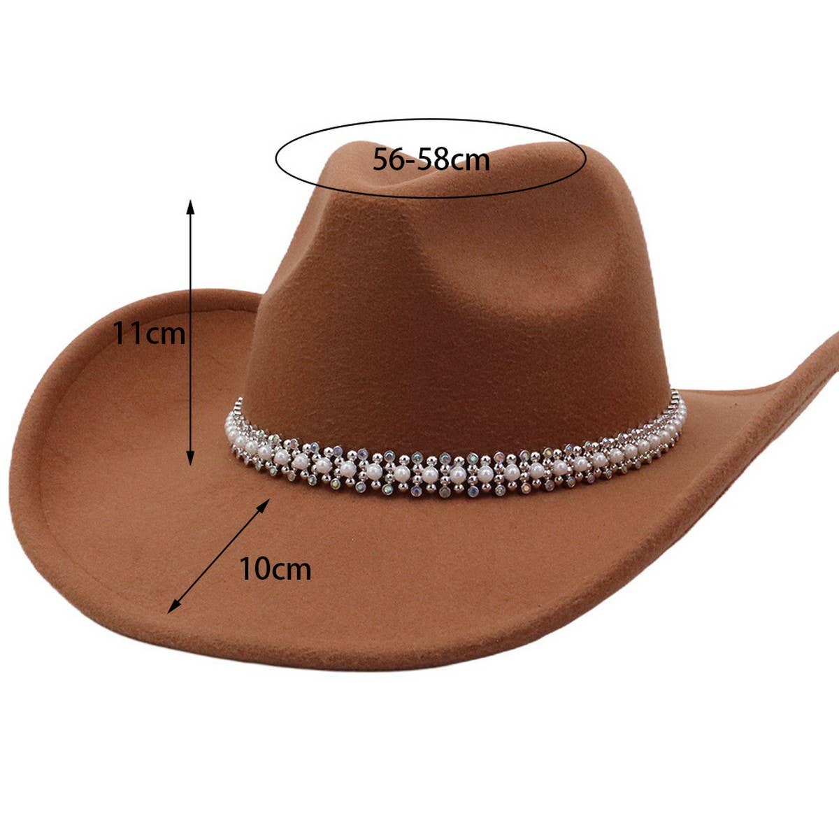 Western Ethnic Felt Cowboy Fedora Hat_Cwah04374