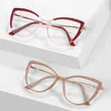 CAT EYE TR FRAME TEMPLES BLUE LIGHT FLAT GLASSES_CWASG0275