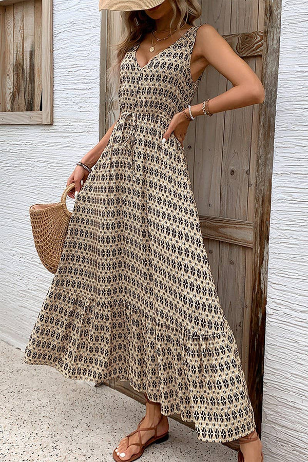 CWDMD2489_DIAMOND PRINT SLEEVELESS MAXI DRESS