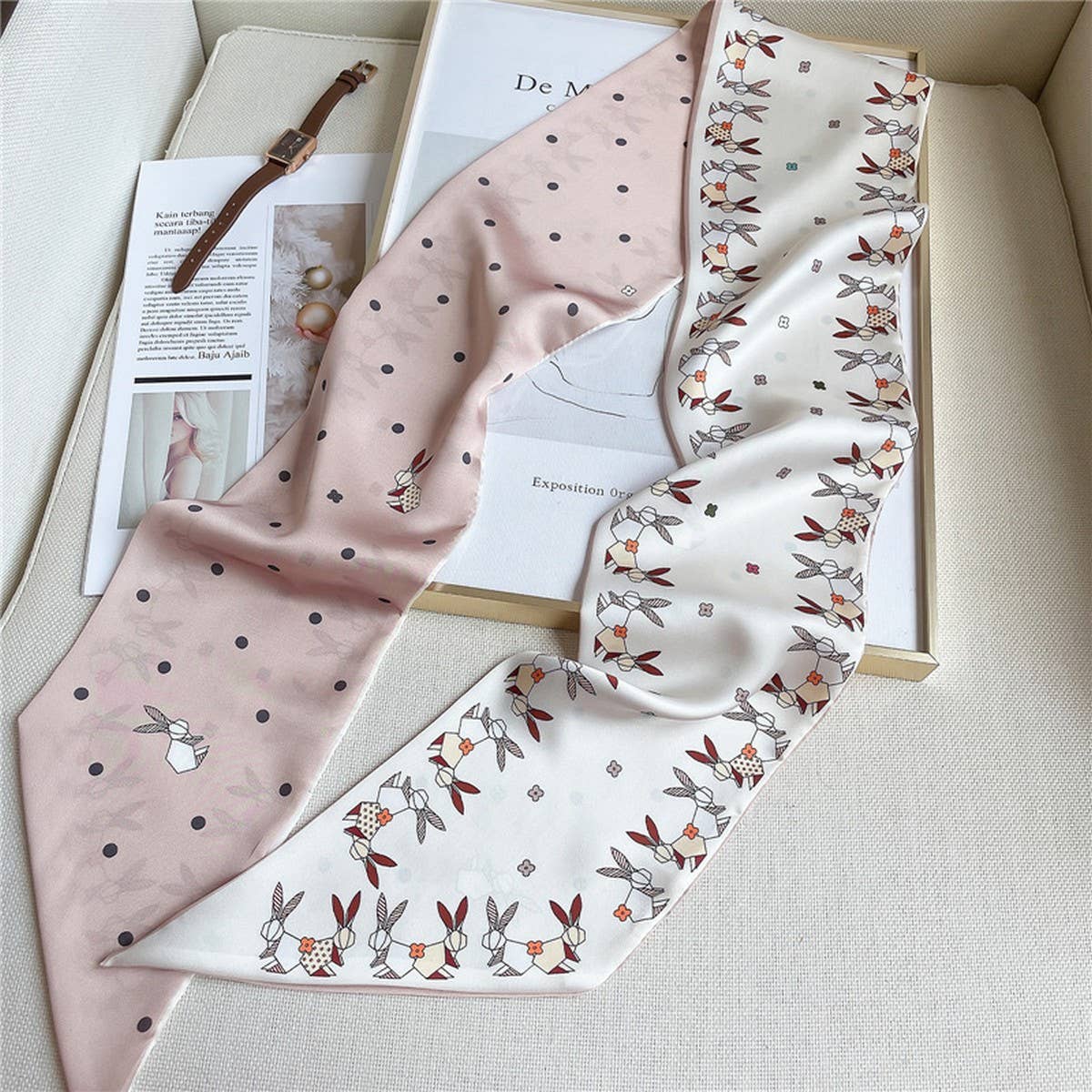 Ribbon Hair Accessories Animal Print Head Scarf_Cwasc1516