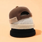 Retro Patchwork Newsboy Cap Thick Winter Hat_Cwah04782