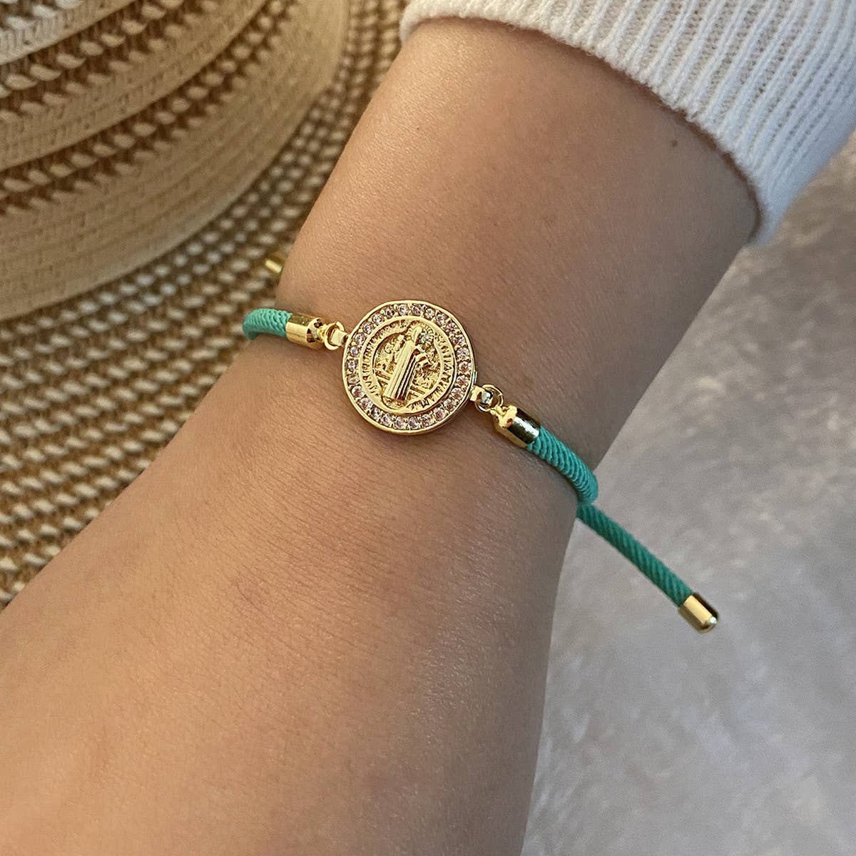 ADJUSTABLE COPPER MICRO EMBELLISHED BRACELET_CWAHA0887