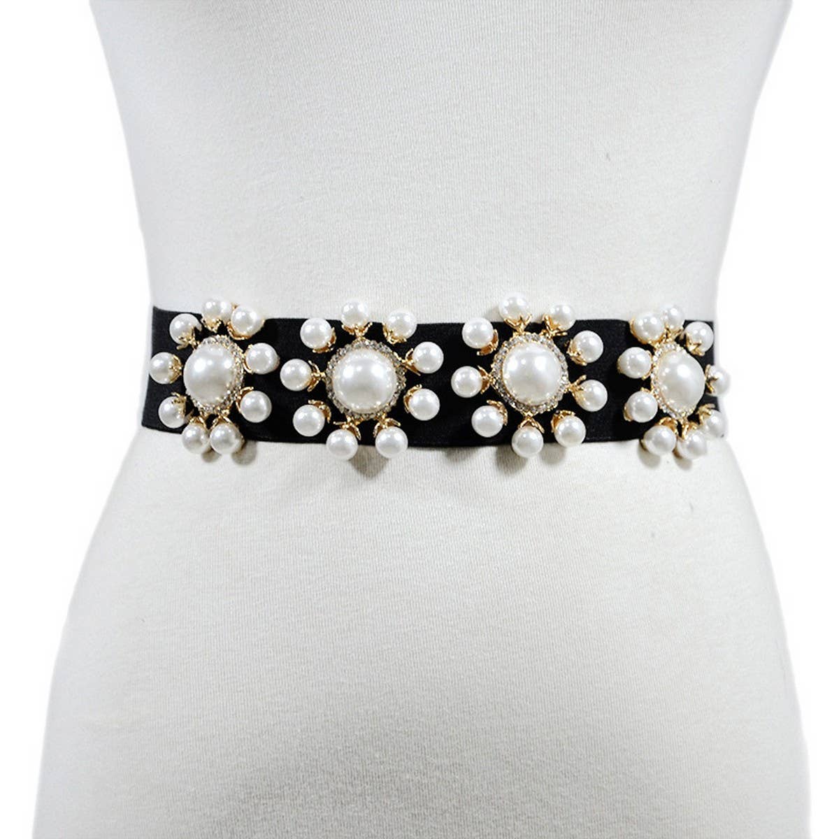 Women'S Pearl-Embellished Elastic Waistband_Cwabe0511