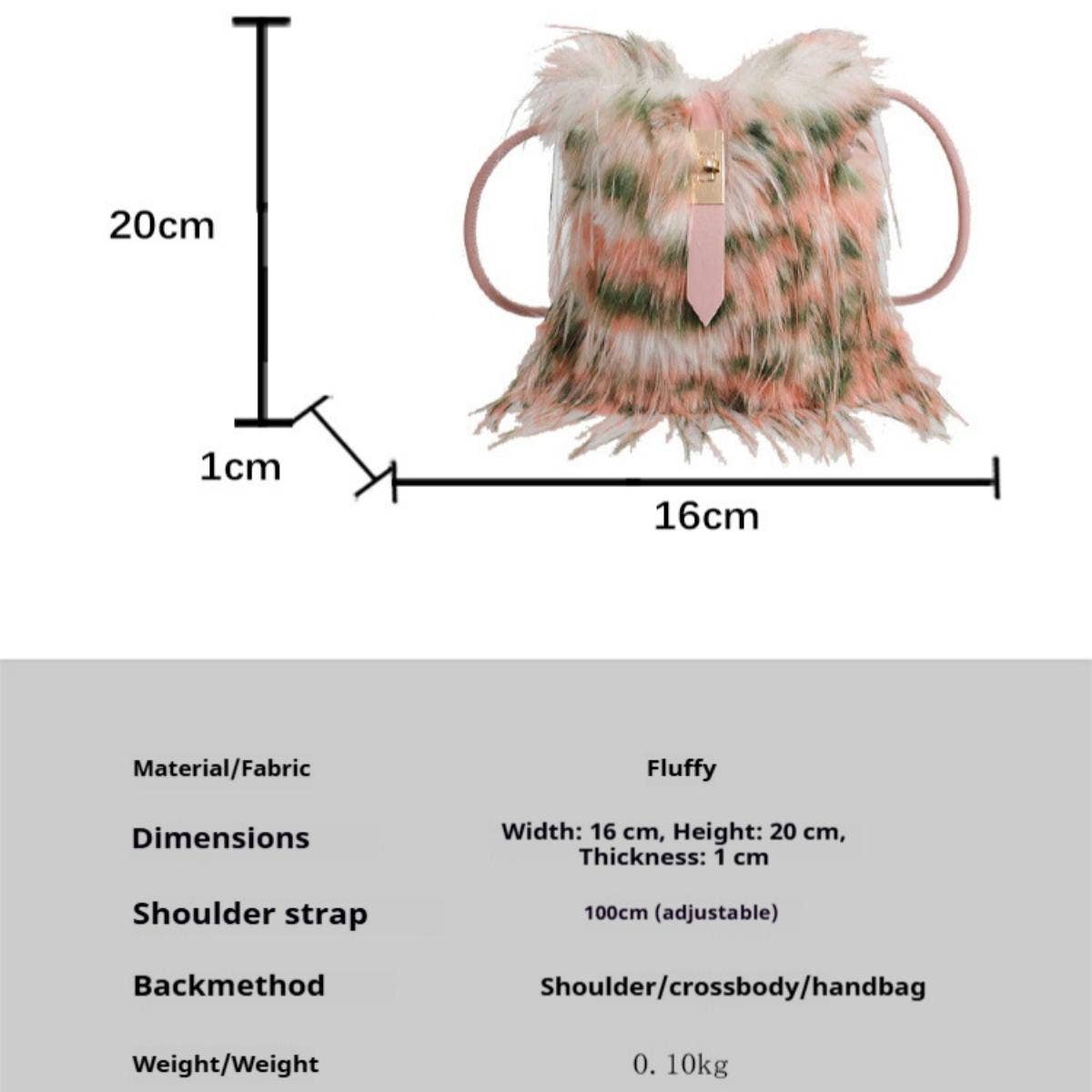 FAUX FUR PLUSH PHONE BAG WOMEN SHOULDER CROSSBODY_CUAB00549