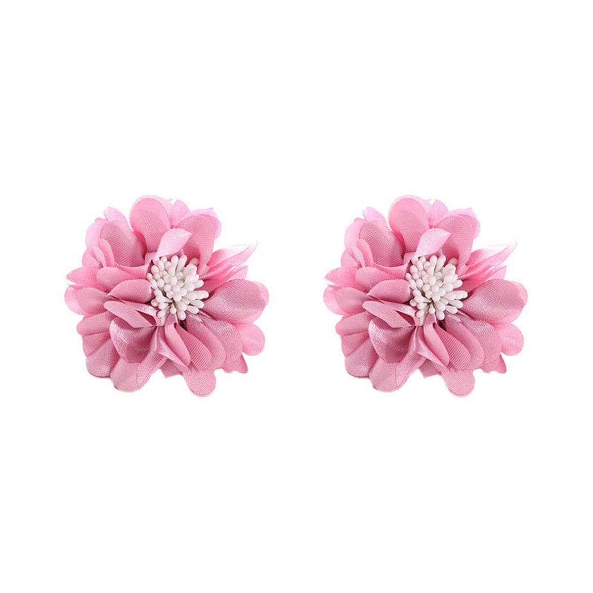 HANDMADE FABRIC FLOWER STUD EARRINGS MINIMALIST_CWMM6257