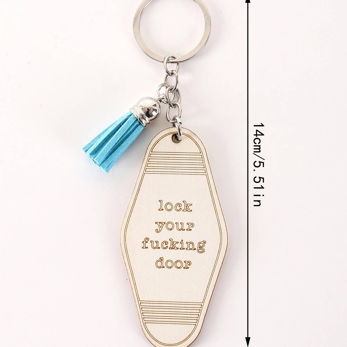 LETTER ENGRAVED WOODEN KEYCHAIN_CWMM0572