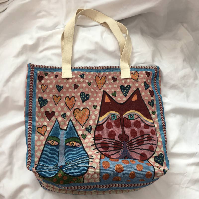 Cat Cat Cloth Bag Horizontal Single-Shoulder Bag