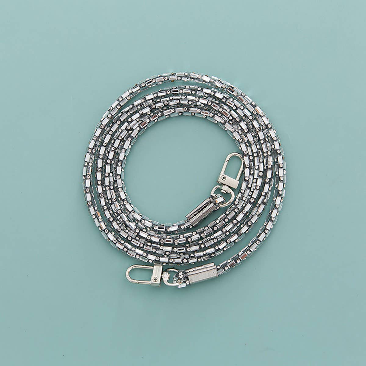 GLASS MIRROR RHINESTONE PHONE CHAIN BAGS STRAP_CWMM5105