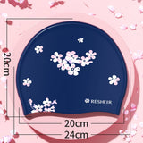 Xl Printed Silicone Swim Cap For Women Adults_Cwmm6706