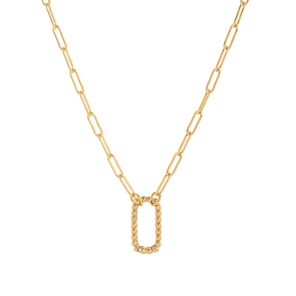 LOOSE RING HEART ROUND PENDANT NECKLACE_CWMM3768