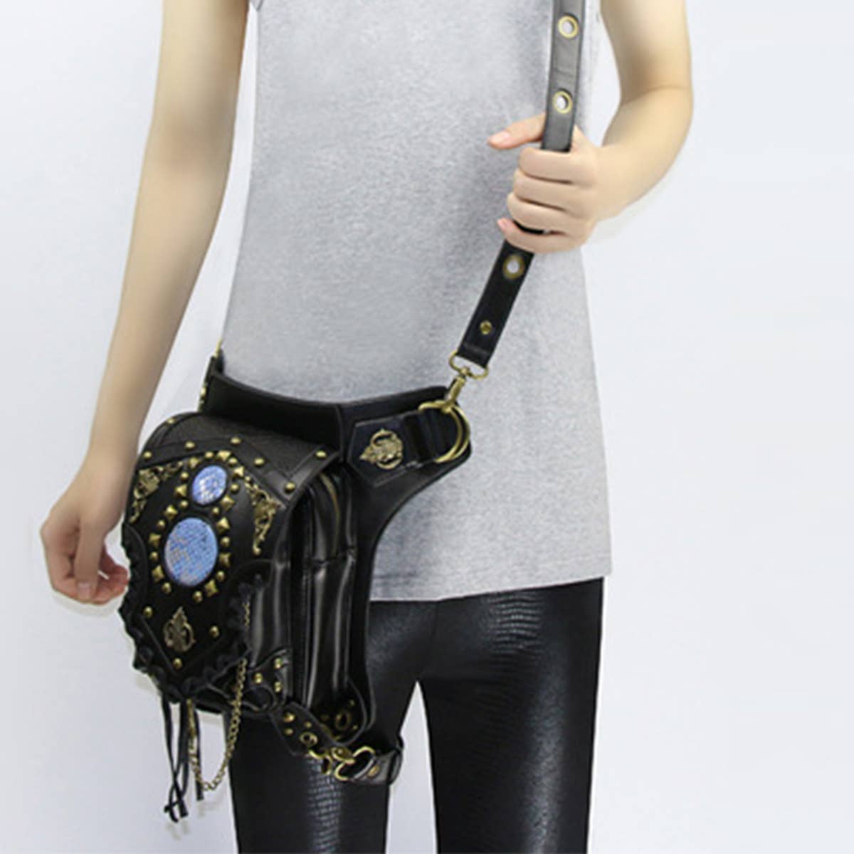 STEAMPUNK ONE SHOULDER DIAGONAL BAG PURSE_CWAB0639