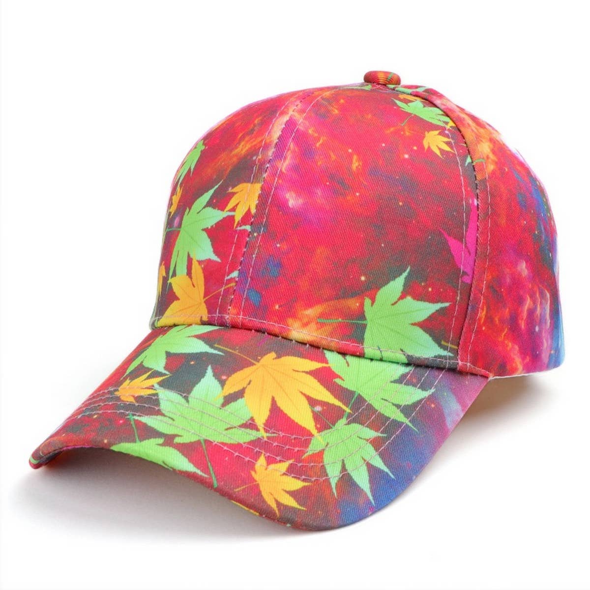 SKULL LEAF PRINT GRAFFITI BASEBALL CAP SUN HAT CWAH1549