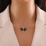 STYLISH VINTAGE ZIRCON BUTTERFLY NECKLACE_CWAHA0881